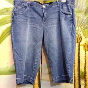 # 19 - Democracy Dark Blue Denim Stretch Capri Jeans